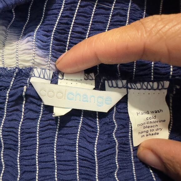 Coolchange Strapless Smocked Maxi Dress Blue White Women's Size Medium - Picture 6 of 7